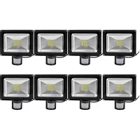 Greenmigo 8x50W LED Strahler Fluter Spot Außenstrahler Flutlich mit Bewegungsmelder,Warmweiß Wandstrahler IP65 Wasserdicht AC 85-265V Tageslichtweiß
