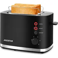 Aigostar - Toaster 2 Scheiben, extra breite Toastschlitze, 6 Bräunungsstufen,800W