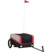 Syfax Fahrradanhänger Schwarz und Rot 30 kg Eisen