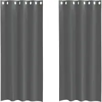 vidaXL Voile Vorhänge mit Ösen 2 Stk. Dunkelgrau 140x245 cm