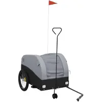 Syfax Fahrradanhänger Schwarz und Grau 45 kg Eisen