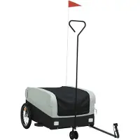Syfax Fahrradanhänger Schwarz und Grau 45 kg Eisen