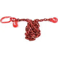 Veriga Vierkantkette mit Schlinghaken und Aufhängeglied Güte 8 zul. Zugkraft LC 3250 daN, Länge 2,5 m, Kette Ø 7 mm