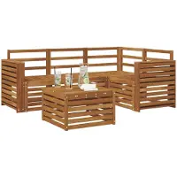 vidaXL Outdoor-Sofagarnitur 5 stk. Natur Polyester