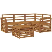 vidaXL Outdoor-Sofagarnitur 5 stk. Natur Polyester