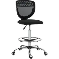 Vinsetto Bürostuhl Ergonomisch Schreibtischstuhl mit verstellbar Fußring Schwarz
