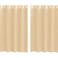 vidaXL Voile Vorhänge mit Ösen 2 Stk. Sandfarbe