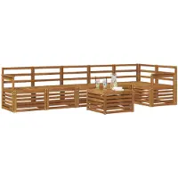 vidaXL Outdoor-Sofagarnitur 7 stk. Natur Polyester