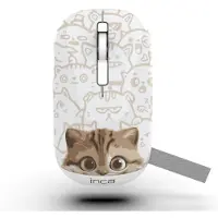 Inca IWM-242K, Beidhändig, Bluetooth, 1600 DPI, Beige, Weiß