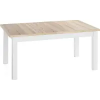 WFL GROUP ESSTISCH Lindberg Weiß ausziehbar verlängerbar rechteckig, Eiche Sonoma Hellbraun 200-300/100/77 cm