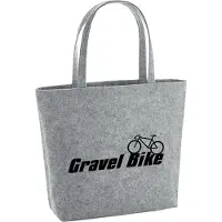 Hellweg Druckerei Huuraa Filzshopper Gravel Bike Fahrrad 22 Liter Grey Melange Filztasche Geschenkidee