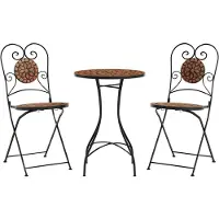 vidaXL Mosaik-Bistro-Set Terrakottarot Eisen und Keramik