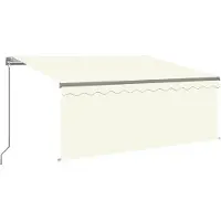 vidaXL Markise Manuell Einziehbar mit Rollo 3x2,5 m Creme