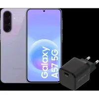 Samsung Galaxy A57 128GB Lila 5G + BlueBuilt Ladegerät mit USB-C-Anschluss 45 W Schwarz