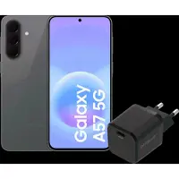Samsung Galaxy A57 128GB Grau 5G EE + BlueBuilt Ladegerät mit USB-C-Anschluss 45W Schwarz