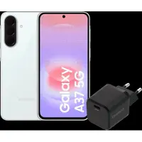 Samsung Galaxy A37 256GB Weiß 5G + BlueBuilt Ladegerät mit USB-C-Anschluss 45 W Schwarz