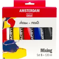 Bruynzeel Amsterdam Standard Series Acrylfarben-Mischset 120 ml, 5-tlg.