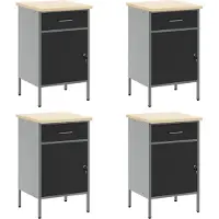 vidaXL Werkbank mit Speicher 10 pcs Schwarz Ingenieure Holz und Stahl