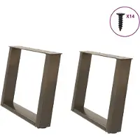 vidaXL Couchtischbeine U-Form 2 Stk. Naturstahl 70x(42-43) cm Stahl