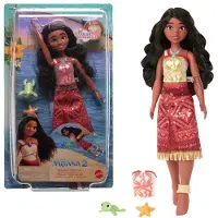 Mattel Disney Princess Disney Moana 2 Swimming Tautai Moana Doll, Modepuppe, Weiblich, 3 Jahr(e), Junge/Mädchen, 282,4 mm, Mehrfarbig