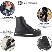 T.U.K TUK Damen-Sneaker „Kitty“ aus schwarzem Kunstleder – A6570L