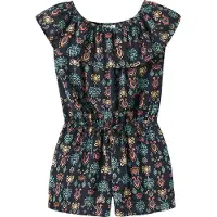 Name it Kurzoverall "NKFVINAYA PLAYSUIT FFF" Kunstfaser, elastischer Bund, Allover-Druck