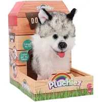 Pluchiez Husky Kuscheltier interaktives Spielzeug mit Leine und Bellen