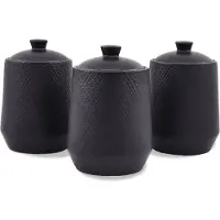 Maestro Set mit 3 Keramikbehältern für Kaffee, Tee und Zucker BLACK MR-20001-03CS