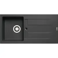 Pyramis Spüle ATHLOS 86x43,5 in CARBON mit Excenterbedienung / Granitspüle / Steinspüle / Ausschnitt 840 x 415 mm