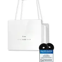 KKT Kolbe Dunstabzugshaube 40 cm | Inselhaube | Edelstahl | weißes Glas | SensorTouch Bedienung | LED-Beleuchtung | Umluft | BOX400W