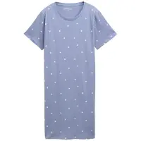 Tom Tailor Nachthemd , Damen, Gr. 46, N-Gr, blau, mittel, punkte, Single Jersey, Obermaterial: 100% Baumwolle, Kleider Nachthemd