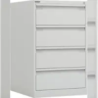 Bisley Eco Karteischrank abschließbar für DIN A5 zweibahnig in reinweiß Karteikartenschrank Karteikarten 4 Schubladen