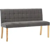 DELUKE Sitzbank CILD 140cm Grau Samt Indoor Küchenbank Esszimmerbank Flurbank Mit Rückenlehne