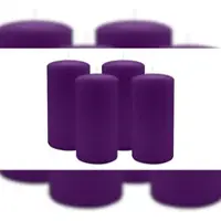 Kopschitz Kerzen 4er Set Stumpenkerzen/Adventskranzkerzen Violett Ø 80 x 150 mm