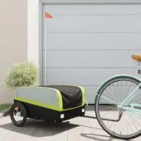 Prolenta Maison Exclusive - Fahrradanhänger Schwarz und Grün 45 kg Eisen