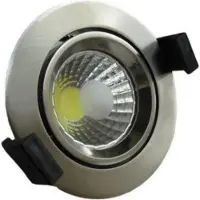Silamp LED-Einbaustrahler COB Rund schwenkbar 8W 60° ALU - Warmweiß 2300K - 3500K