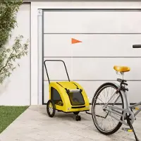 vidaXL Möbel Fahrradanhänger Gelb Oxford-Gewebe und Eisen - Fahrradanhänger 93980