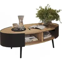 Vicco Couchtisch Lofta Schwarz 120 x 60 cm, Model 58486