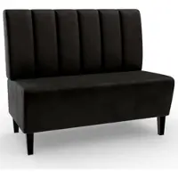 BIG Möbel Gastro Sitzbank Paris | 160 cm breit | Samtstoff in Schwarz | Vertikal | Dinerbank