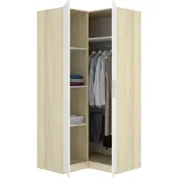 Dmora Luber - Kleiderschrank 2 Türen, 95x204h cm Weiß, Garderobe
