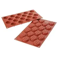 Schneider Silikon-Backform, Waffel rund, rot 115217 , Maße: 40 x 12 mm