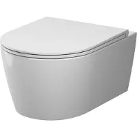 AM.PM Func – AquaSpin Wand WC spülrandlos | Hänge WC mit Toilettendeckel mit Absenkautomatik | Duroplast Klo Sitz | Spülrandloses Hänge WC Set |