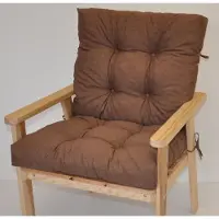 Rattani Polster für Gartenstuhl , Liegestuhl , Schaukelstuhl Nordic , Niedriglehner Auflage , Gr. 100 x 55 cm , Fb.Colore Marrone (Dunkelbraun)