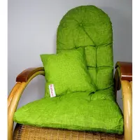 Rattani Auflage/Polster für Schaukelstuhl, Liegestuhl, Ersatzpolster Gr. 130 x 50 x 12 cm + Zierkissen Stoff Nuevo Loneta - EU