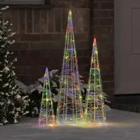 Prolenta Maison Exclusive - Weihnachtsbaum 3 stk. 90 LEDs Mehrfarbig 20 x 20 x 80 cm Acryl