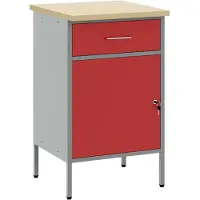 Syfax Werkbank Rot und Grau 50 x 55 x 85 cm Ingenieure Holz und Stahl