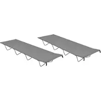 Syfax Campingbetten 2 Stk. 180x60x19 cm Oxford-Gewebe und Stahl Grau