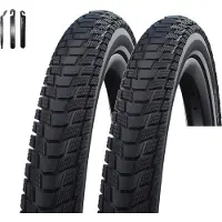 Schwalbe 2 x Fahrradreifen Draht Pick Up Performance Schwarz mit Reflex 55-406 ( 20 x 2.15 ) inkl. Reifenheber
