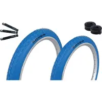 Bike-parts Maxxi4you Fahrradreifen 2 x HY-159 in Blau 47-406 (20 x 1.75) + 2 x Passende Schläuche AV inkl. maxxi4you Reifenheber