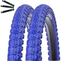 Bike-parts Angebot-Set / 2 x Kenda K-51 Fahrradreifen BMX in Blau 58-406 (20 x 2.25) inkl. maxxi4you Reifenheber